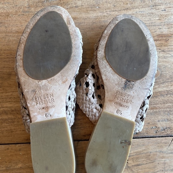 Eileen Fisher Aloe-nu Open Weave Slide Sandals – Neutral Size 6.5 - Picture 4 of 5